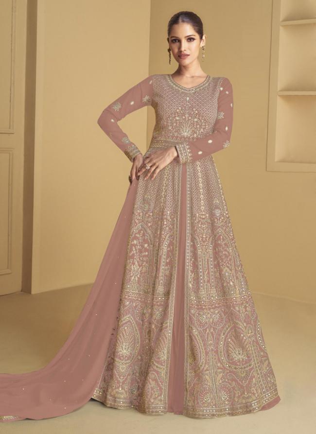 Georgette Pieach Eid Wear Embroidery Work Abaya Style Suit